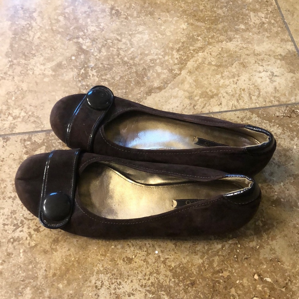 Ecco Brown Suede Flats - 40
